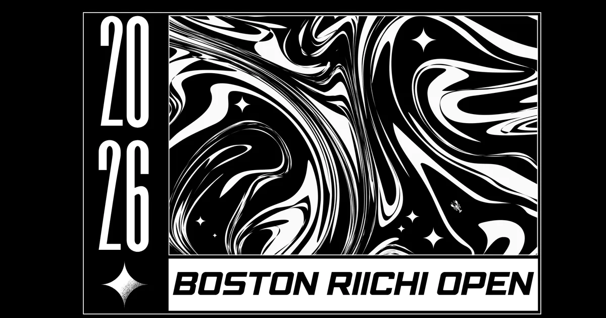 Official black-and-white Boston Riichi Open 2026 logo.